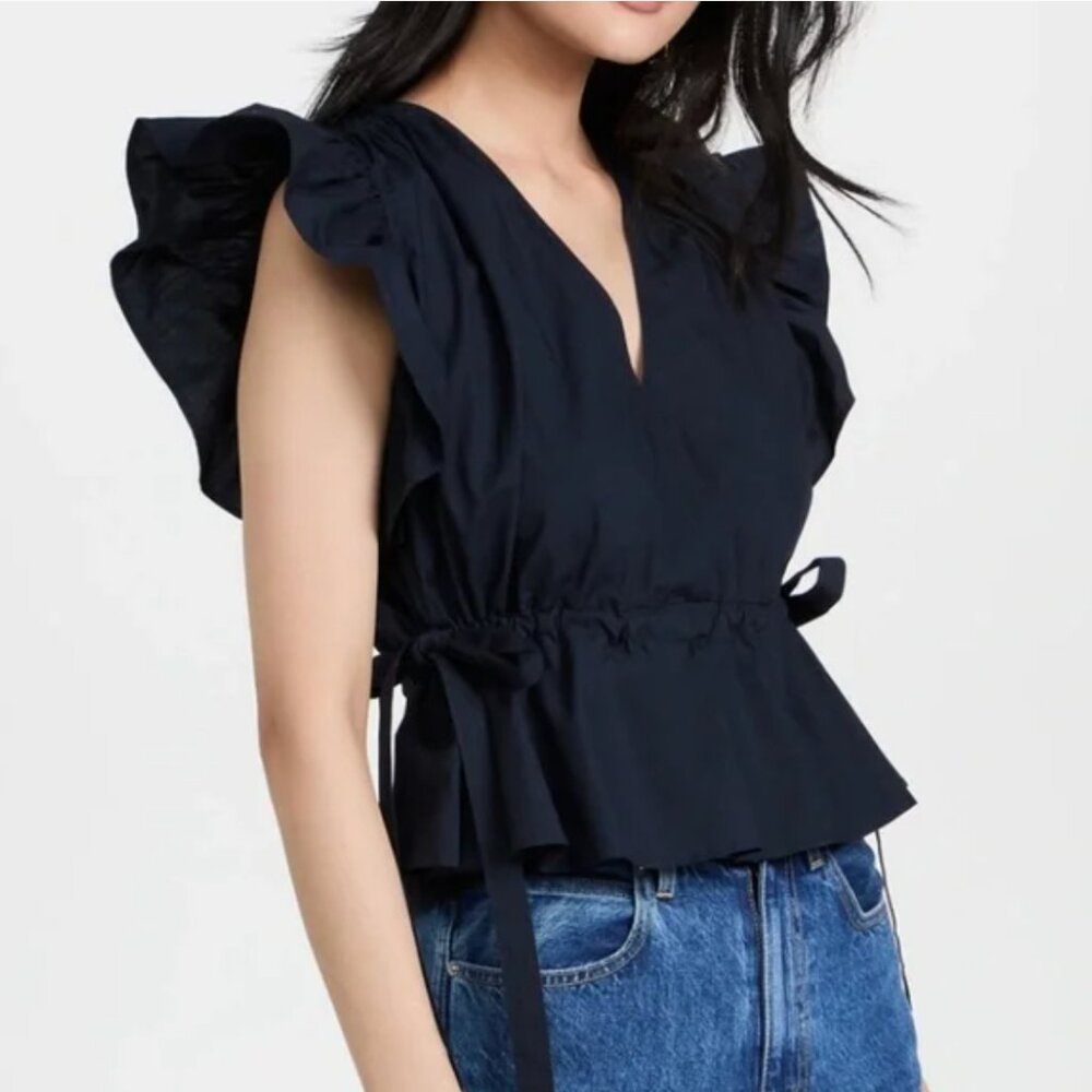 Ulla Johnson Lyla Top sz 10 Navy Blue NWOT